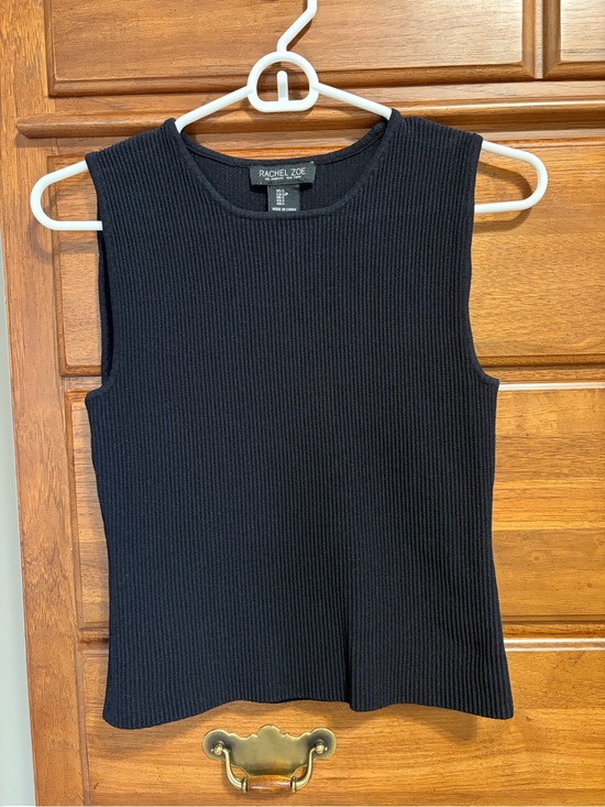 Rachel Zoe Tops - Rachel Zoe Black Ribbed Crewneck Tank